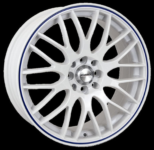 Calibre Motion White with blue pinstripe